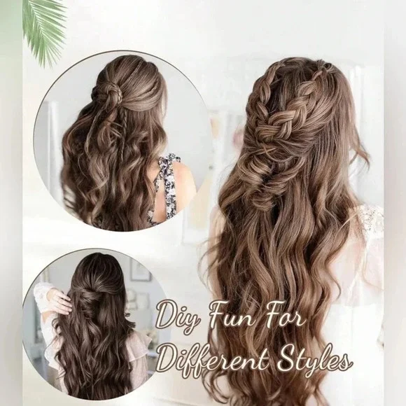 20 Inch Clip in Medium Dark Blonde Hair extensions wavy 4 thick pieces - Picture 10 of 10